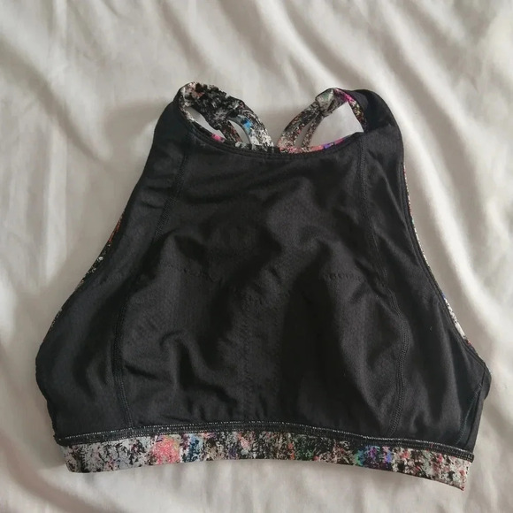 Lululemon Free To Be Serene Sports Bra High Neck Strappy Back Vitalize Multi 4 - Picture 12 of 16